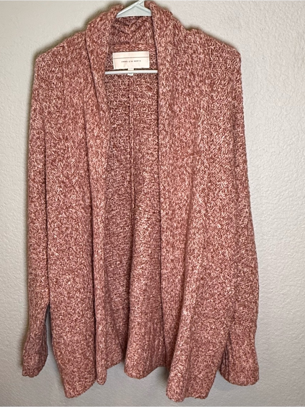 Anthropologie Angel of the North Open-Front Chaucer Cardigan Dusty Rose